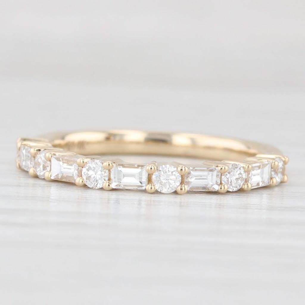 Light Gray New 0.63ctw Diamond Wedding Band 14k Yellow Gold Stackable Anniversary Ring 6.5