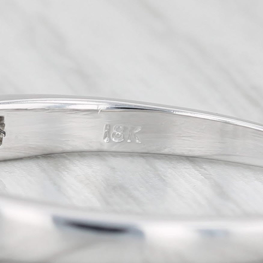 Light Gray 0.70ctw Diamond Channel Set Wedding Band 10k White Gold Size 9.5 Stackable