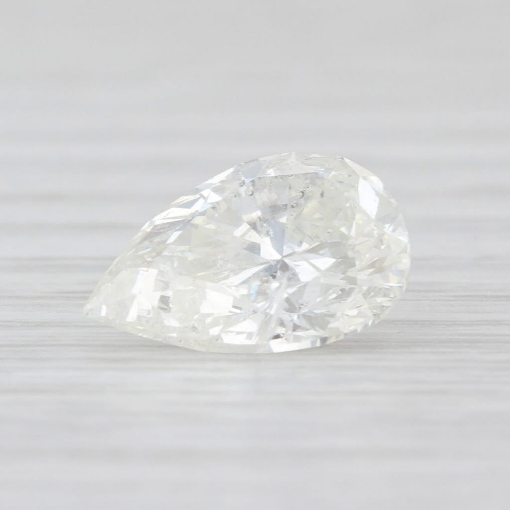 GIA Graded Loose 4.09ct Pear Diamond Solitaire J I2 for Setting
