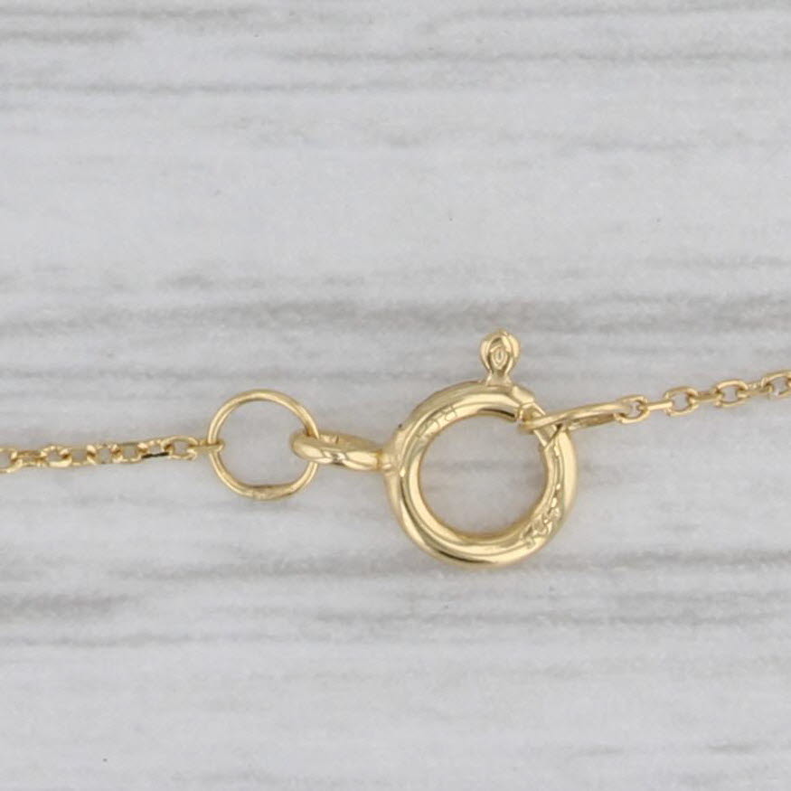 Gray Mother of Pearl Quatrefoil Clover Flower Stations Necklace 18" 14k Yellow Gold