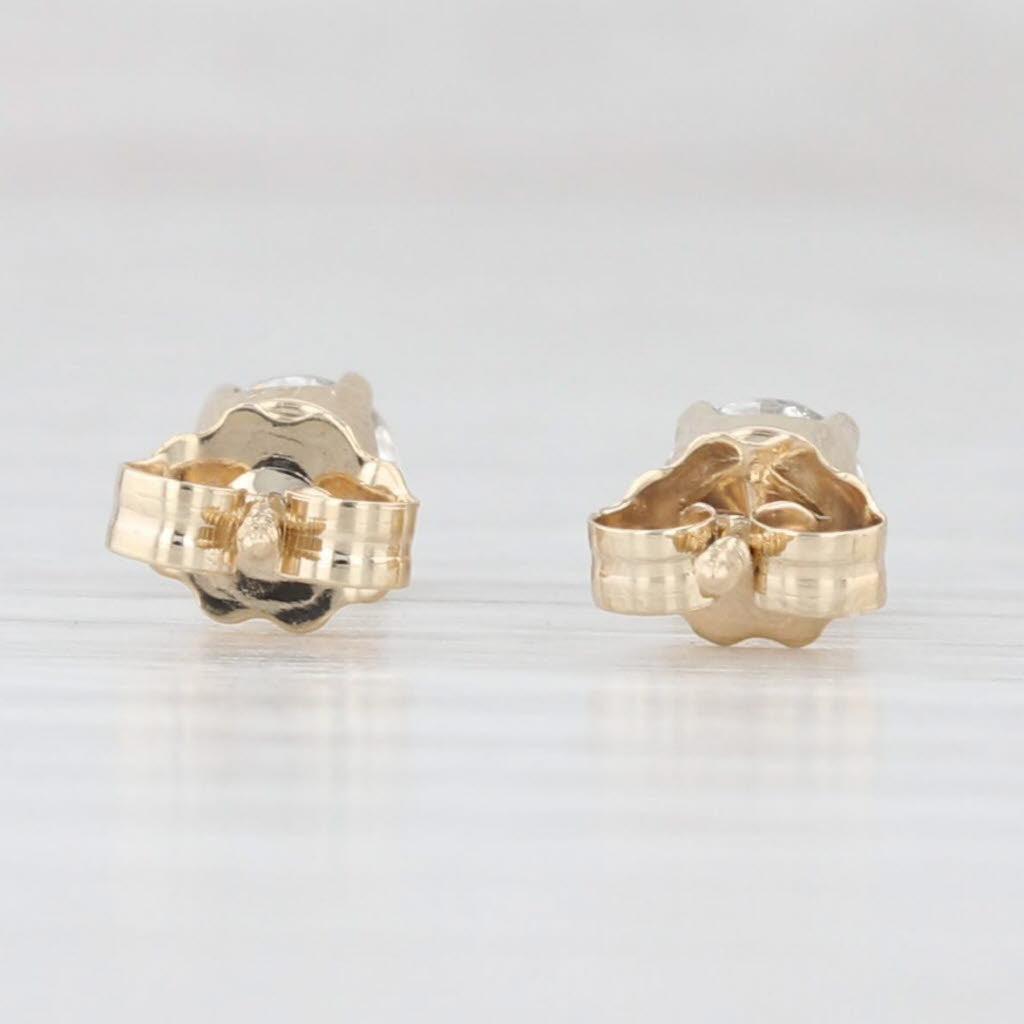 Light Gray 0.50ctw Round Diamond Solitaire Stud Earrings 14k Yellow Gold IGI