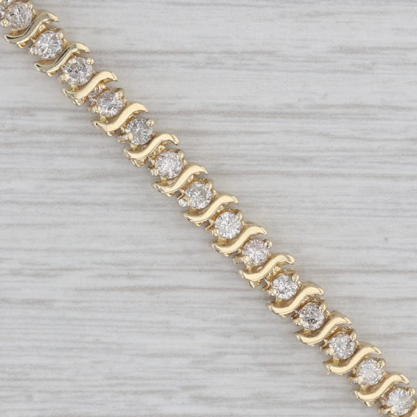 6.75" Diamond Tennis Bracelet 14k Yellow Gold 5.1mm Snap Clasp