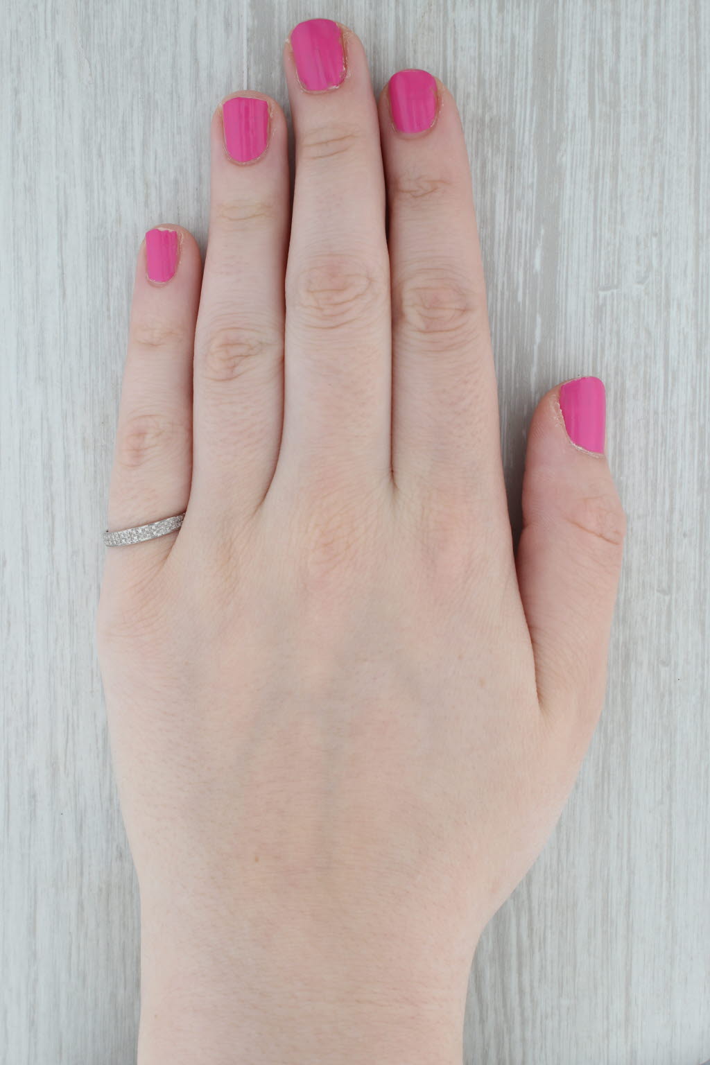 Gray Diamond Band 10k White Gold Size 7 Stackable Wedding Ring