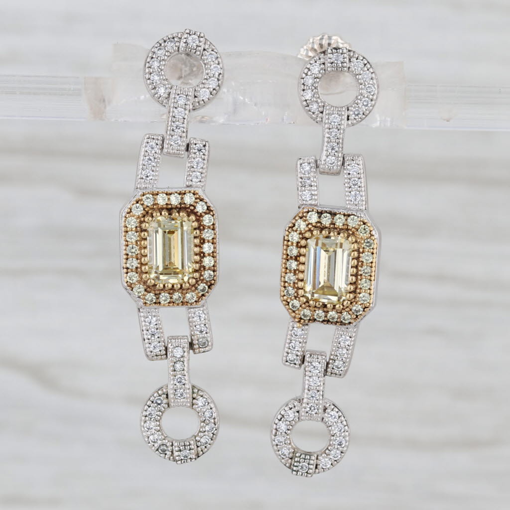 Lafonn Cubic Zirconia Earrings Converted Bracelet Sterling Silver 14k Gold