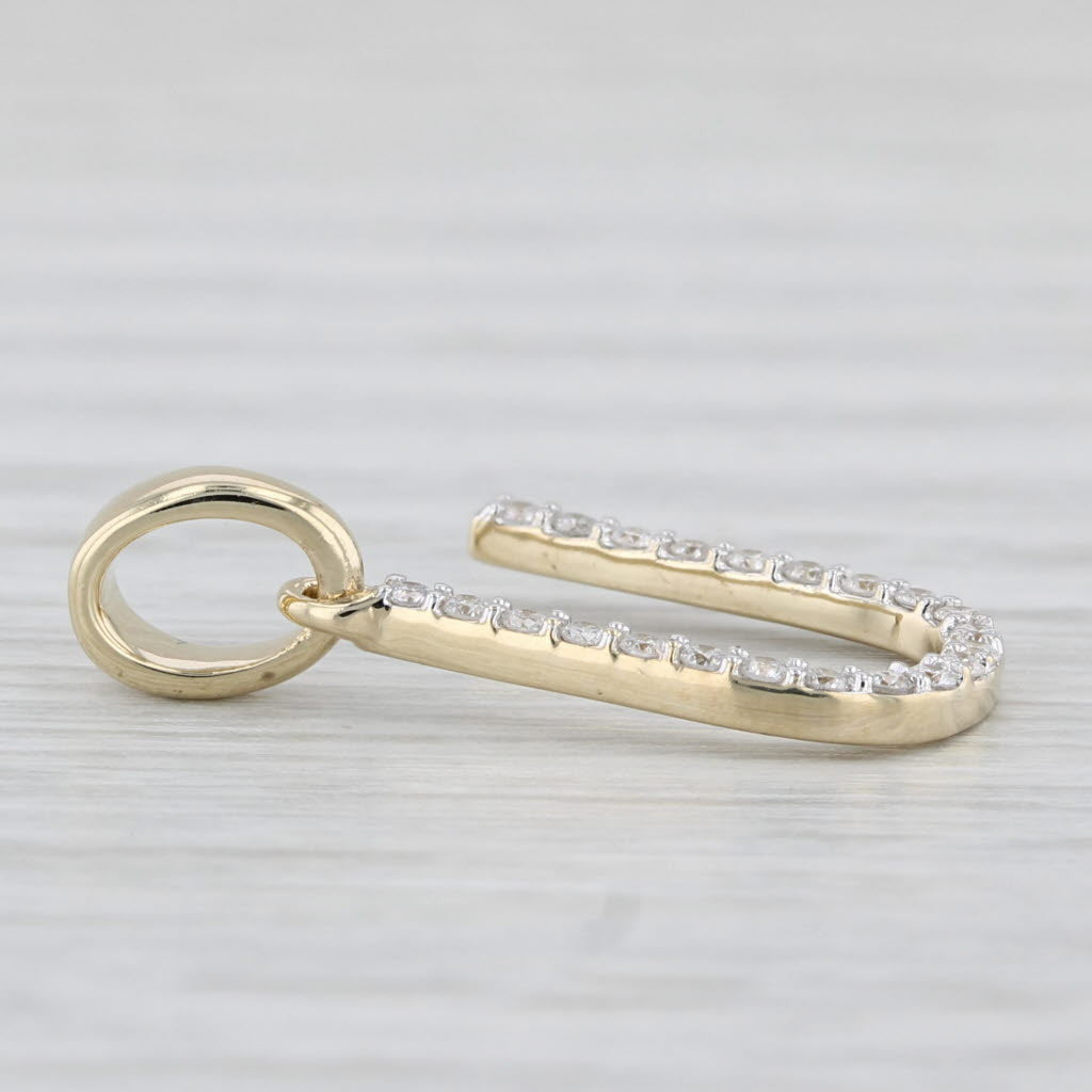 Light Gray New 0.12ctw Diamond Letter Initial "U" Pendant 10k Yellow Gold