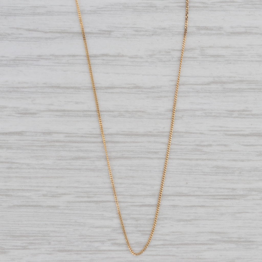 Gray 16" Curb Chain Necklace 18k Yellow Gold 0.6mm