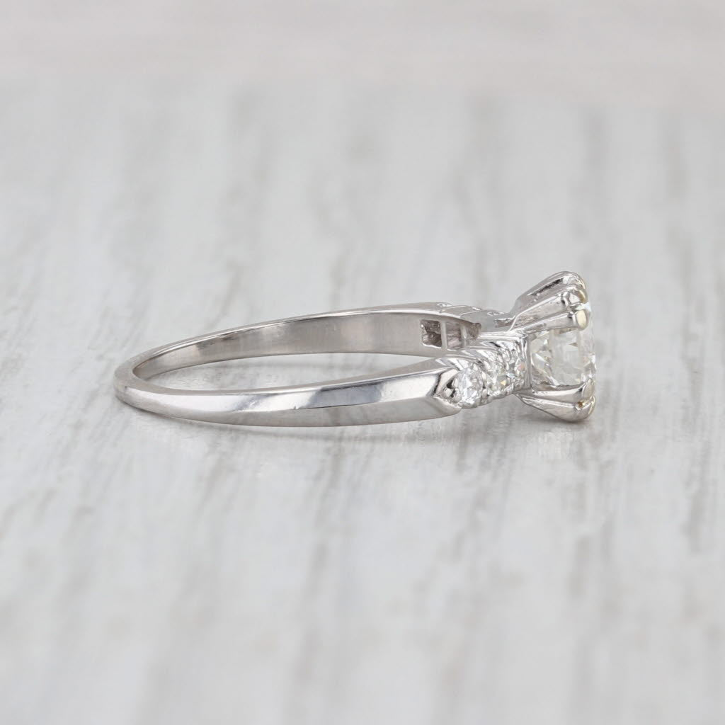 Vintage 1.08ctw Transitional Round Engagement Ring Platinum Size 7
