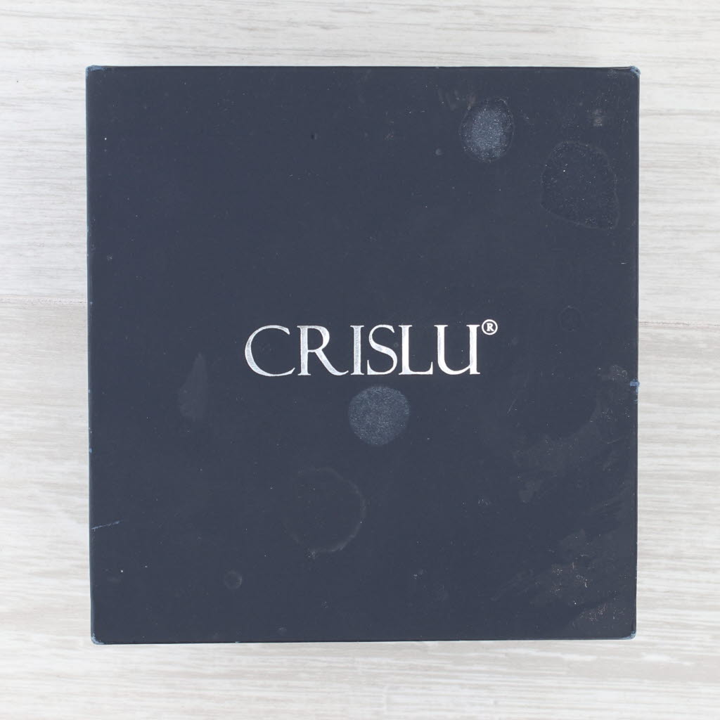 New Crislu Cubic Zirconia Hoop Earrings w/ Box Sterling Silver Round Hoops