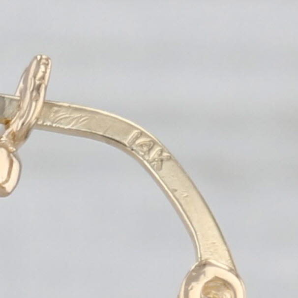 0.74ctw Diamond Hoop Earrings 14k Yellow Gold Snap Top Round Hoops