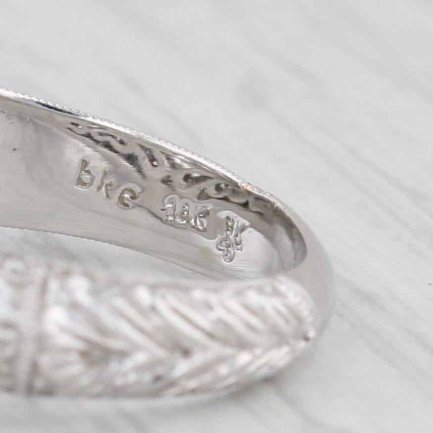 Light Gray New Beverley K Round Diamond Semi Mount Engagement Ring 18k White Gold Size 6.25