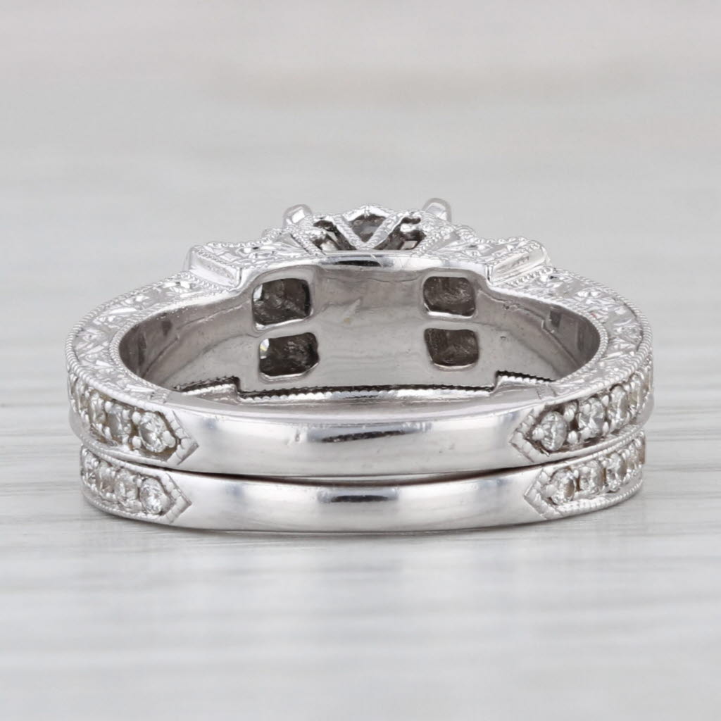 Neil Lane 1.55ctw Diamond Engagement Ring Wedding Band Bridal Set 14k White Gold