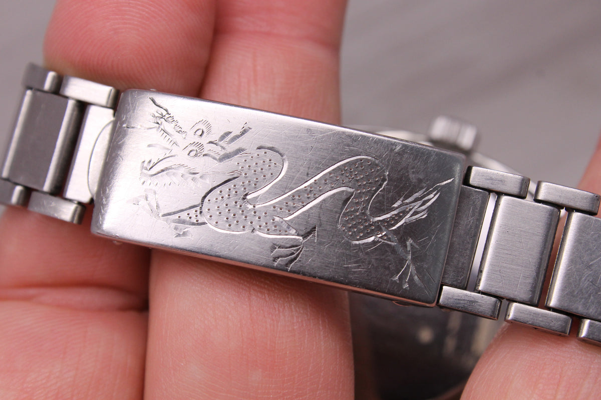 Vintage Eterna Sonic Kontiki Orange 41mm Steel Divers Watch Tuning Fork