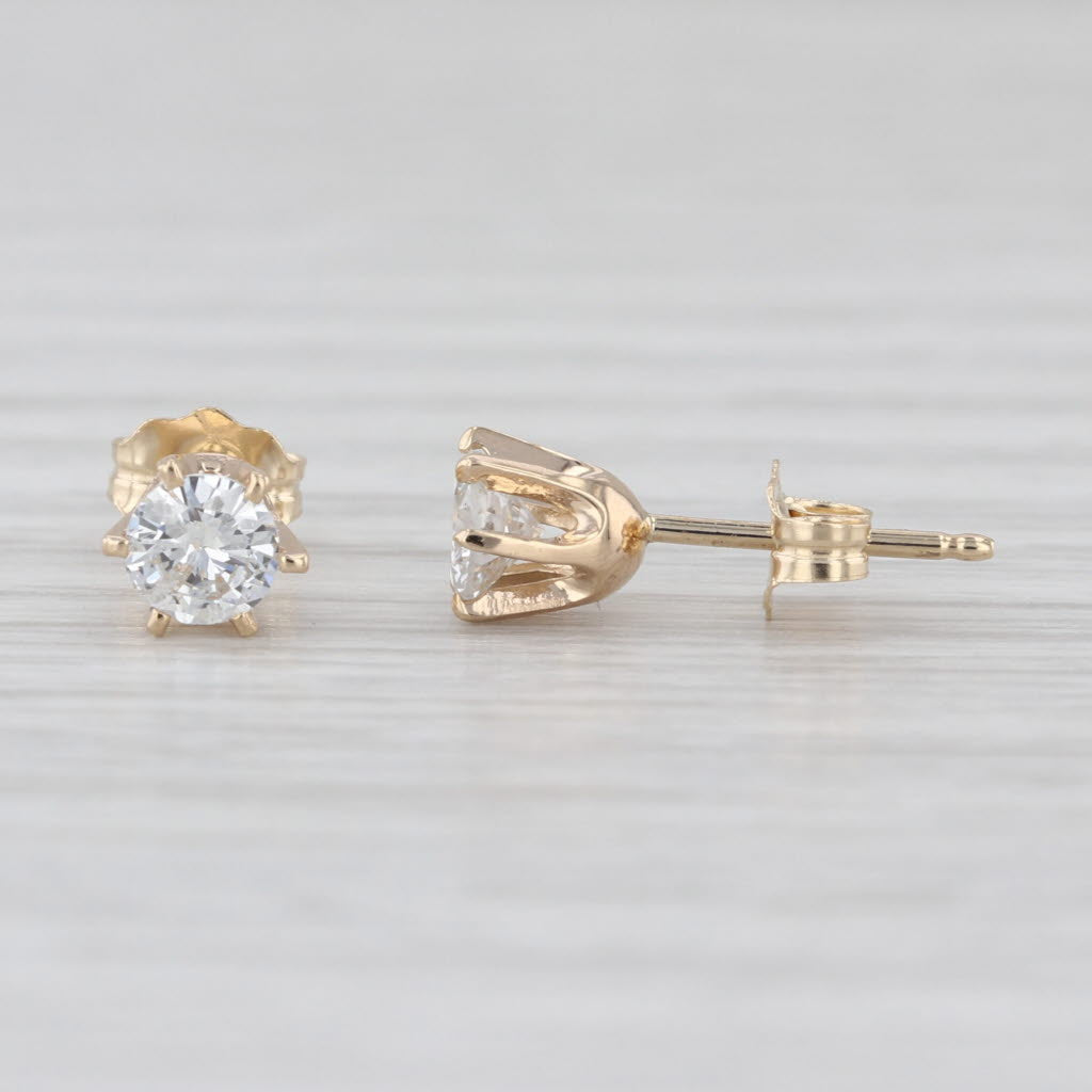 0.50ctw Round Diamond Solitaire Studs 14k Yellow Gold Stud Earrings