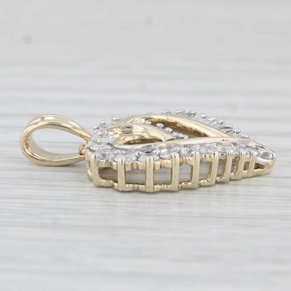 Light Gray 0.66ctw Diamond Open Heart Pendant 10k Yellow Gold