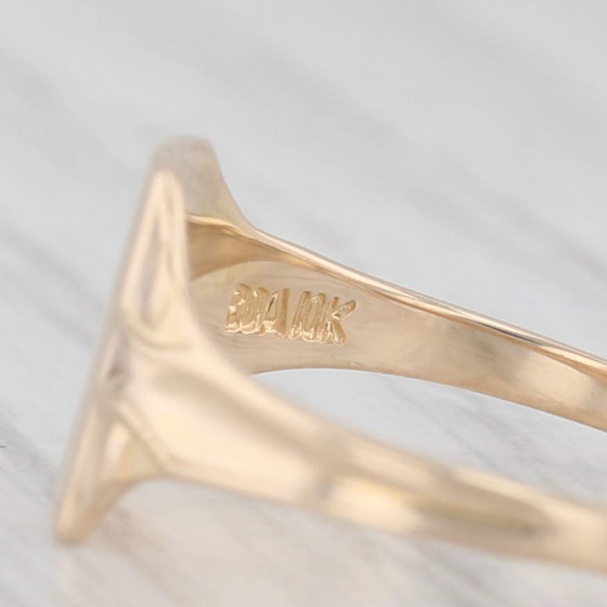 Light Gray Vintage Engravable Baby Ring 10k Yellow Gold Small Size 2.75 Band