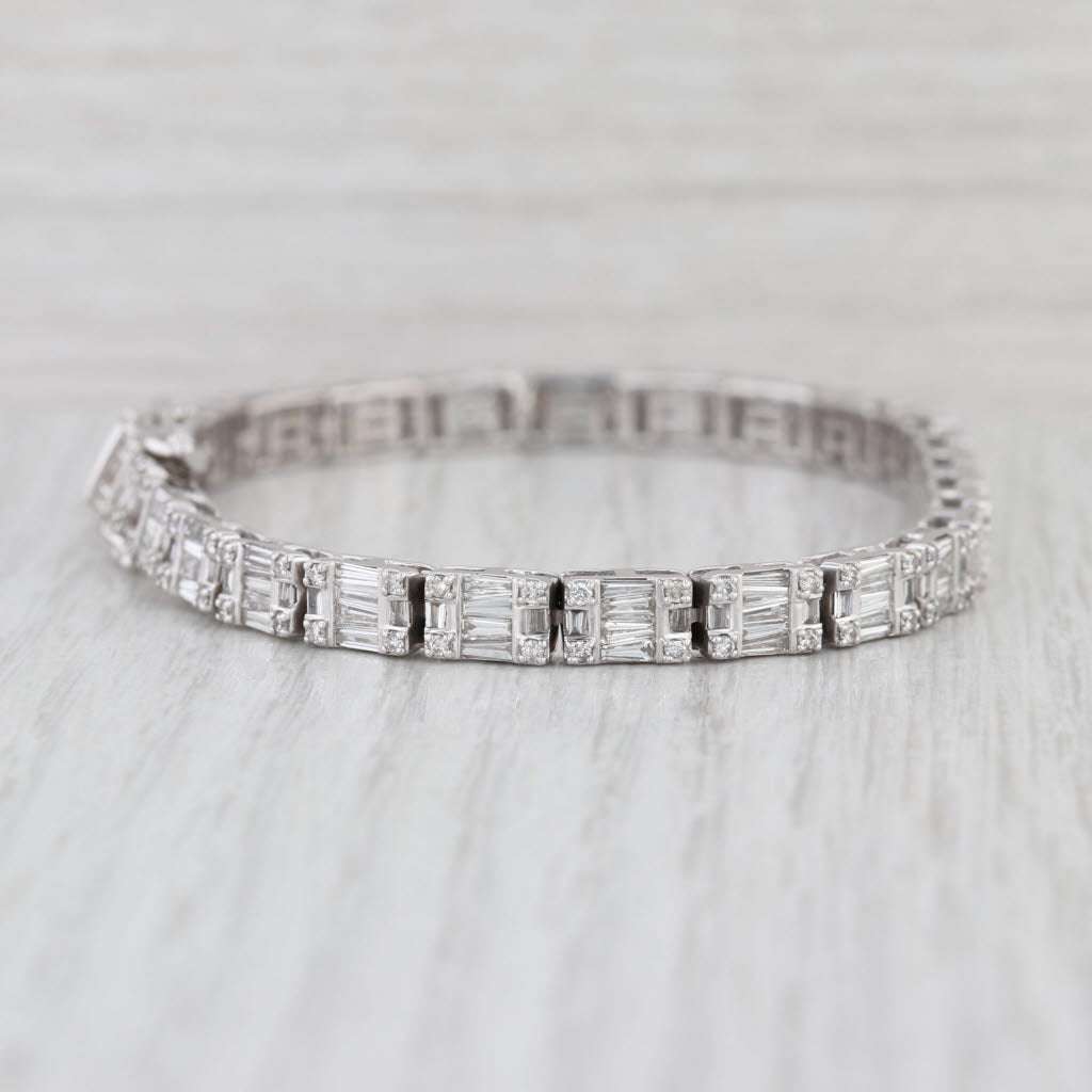 6.21ctw Diamond Tennis Bracelet 10k White Gold 8" 5.3mm