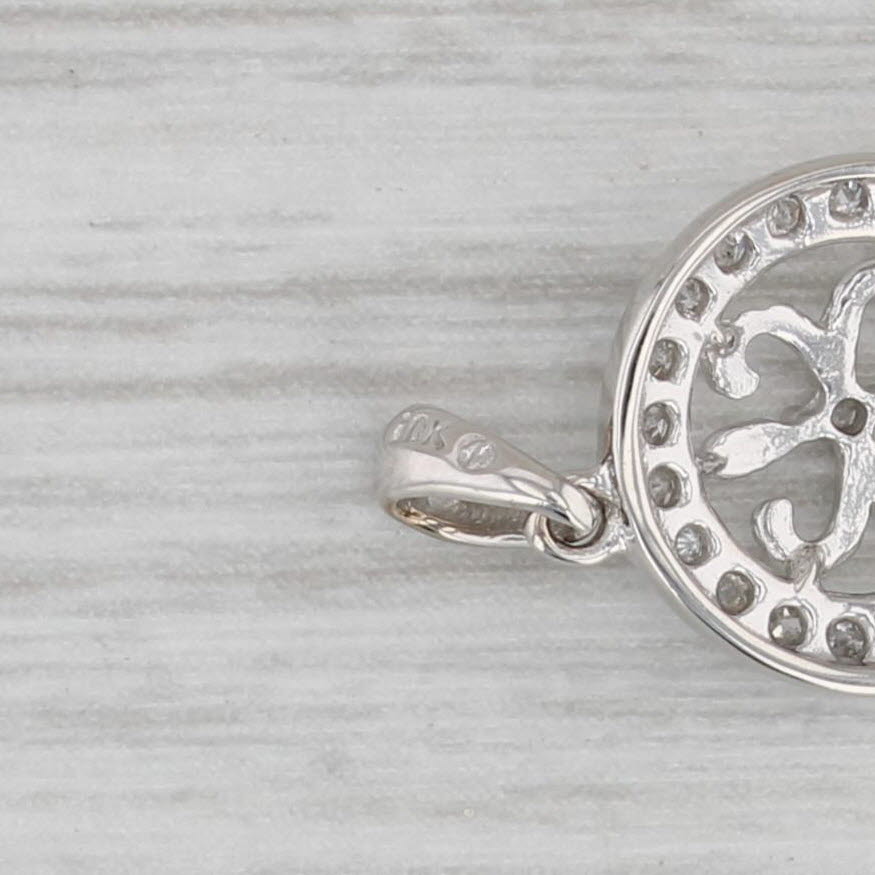 Gray 0.20ctw Diamond Skeleton Key Pendant 10k White Gold