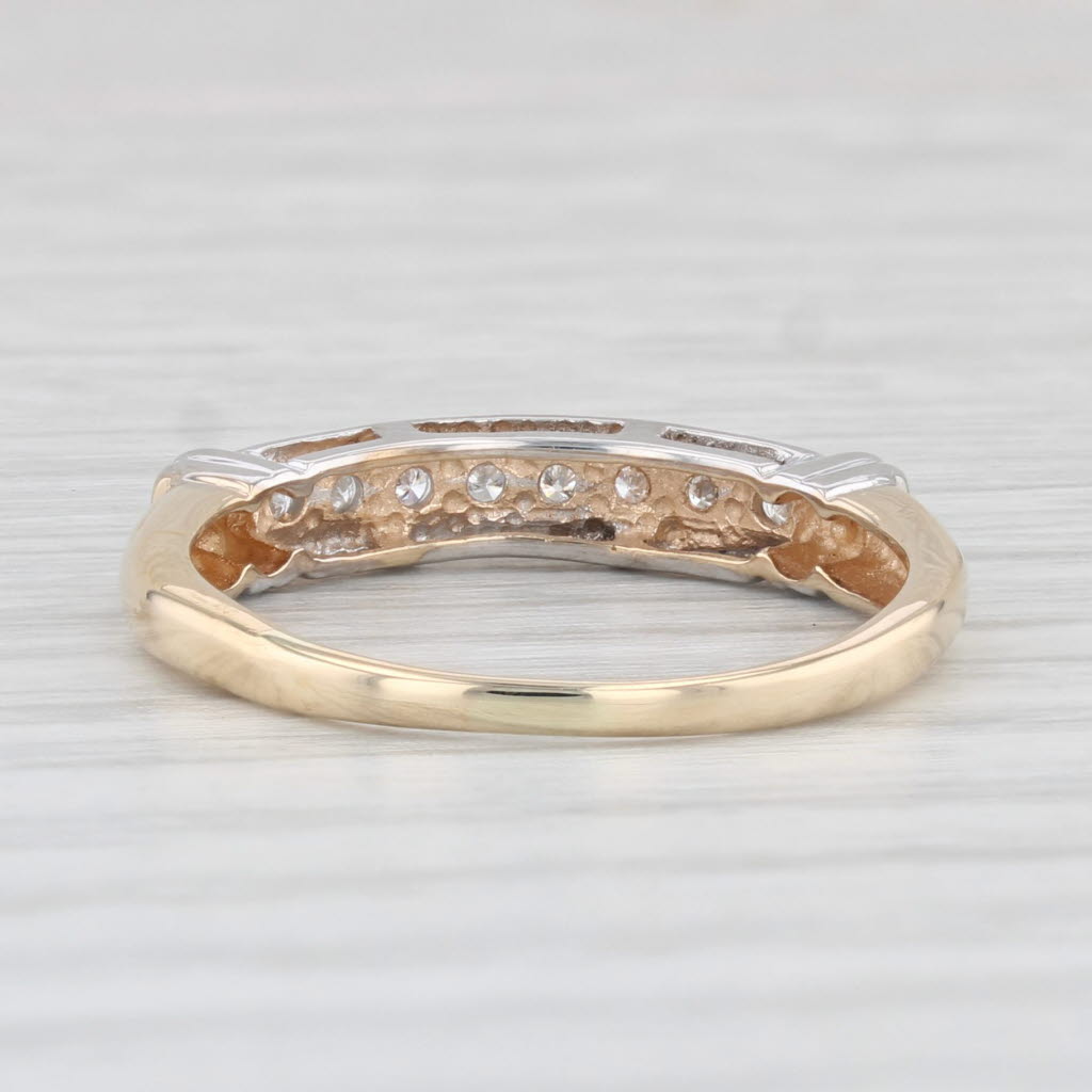 Light Gray Diamond Wedding Band 10k White Yellow Gold Size 7.5 Stackable Anniversary