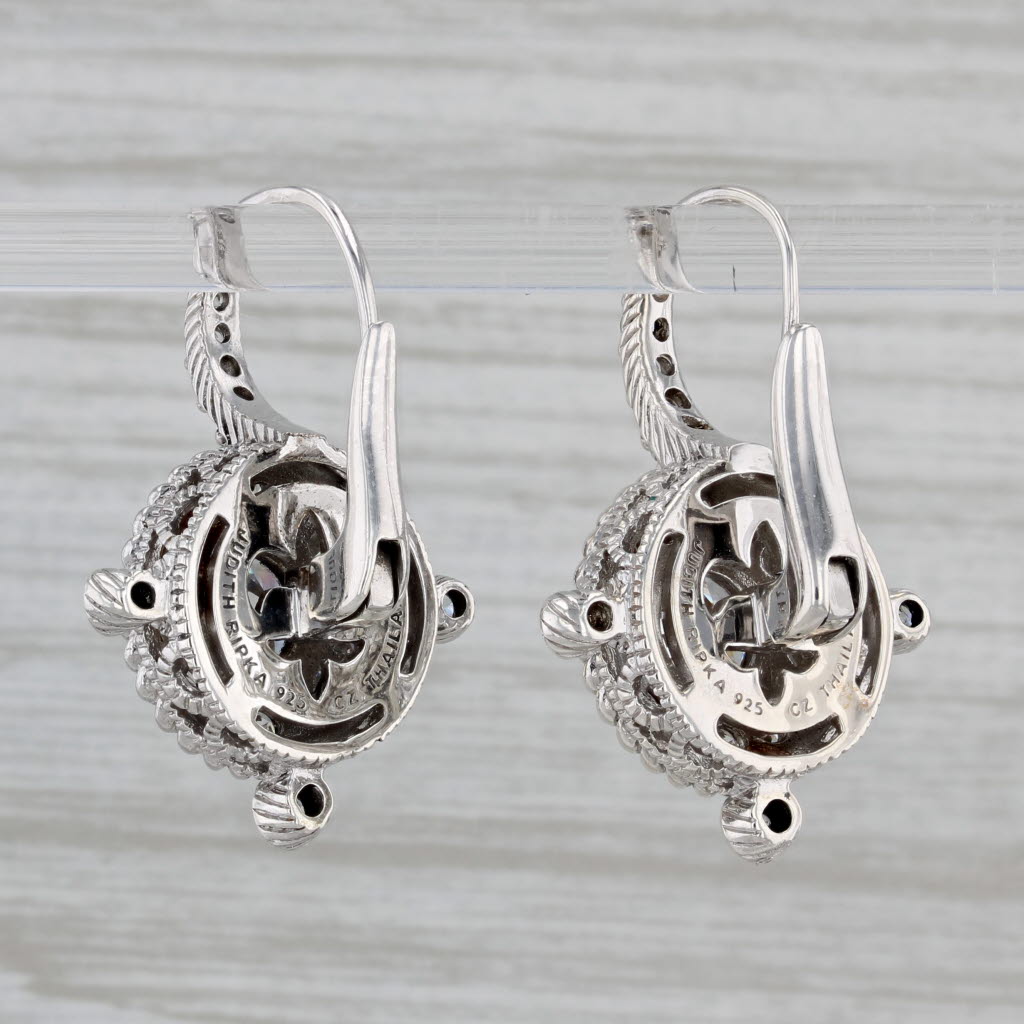 Gray 7ctw Cubic Zirconia Drop Earrings Sterling Silver Judith Ripka
