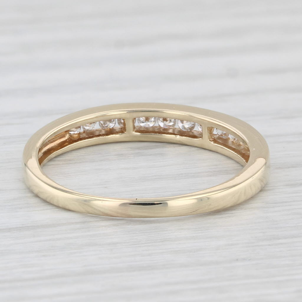Light Gray 0.22ctw Diamond Wedding Band 14k Yellow Gold Size 8.5 Stackable Anniversary Ring