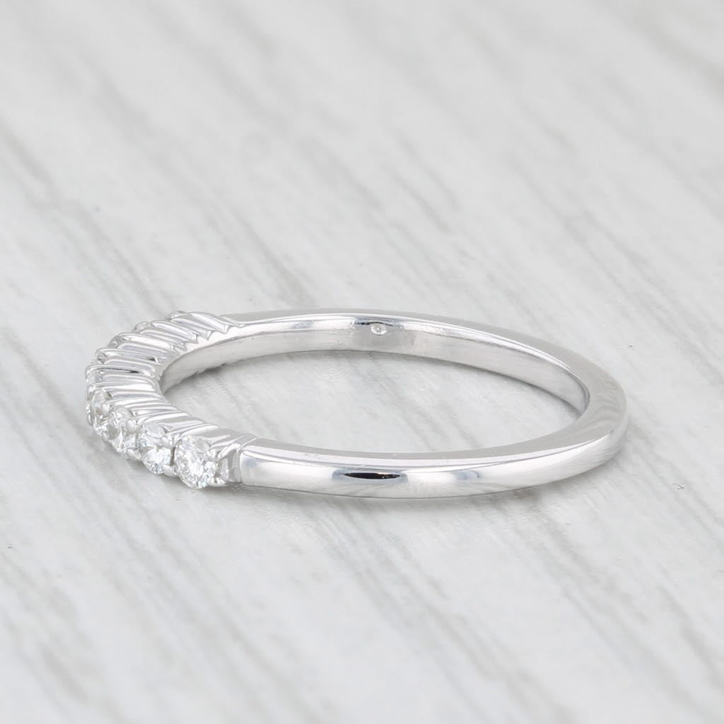 Light Gray 0.20ctw Diamond Wedding Band 14k White Gold Size 3.5 Stackable Ring