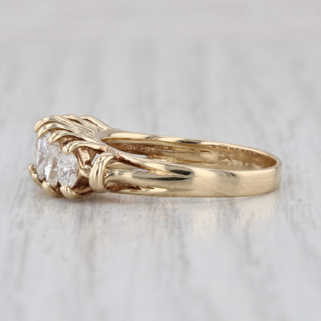 1ctw Marquise Diamond Ring 14k Yellow Gold Stackable Wedding Anniversary Band