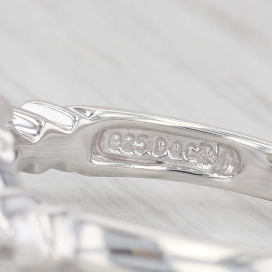 Light Gray 2.91ctw Princess Cubic Zirconia Ring Sterling Silver Size 6 Engagement Style