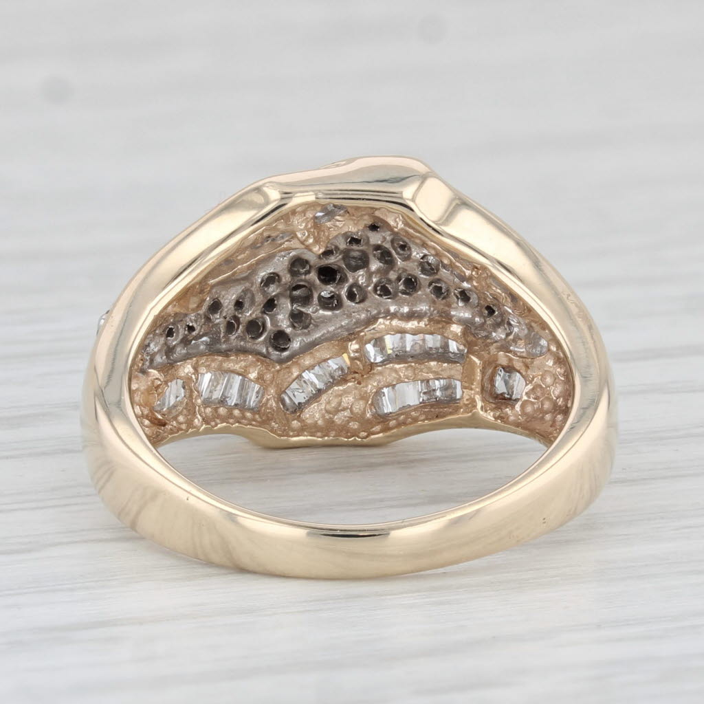 Light Gray 1ctw Diamond Cluster Ring 10k Yellow Gold Size 7.25