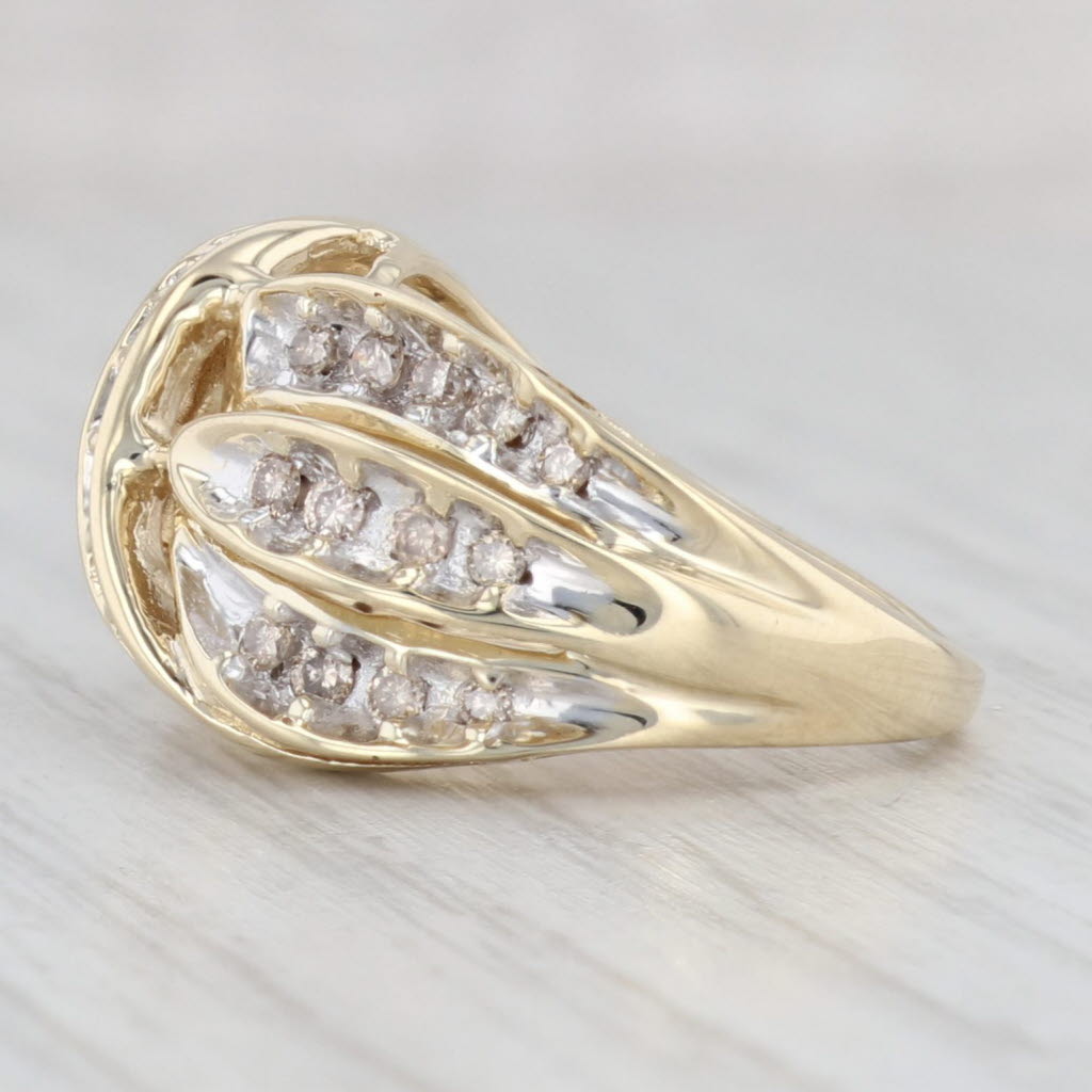 Light Gray 0.39ctw Diamond Knot Ring 10k Yellow Gold Size 5.75 Cocktail