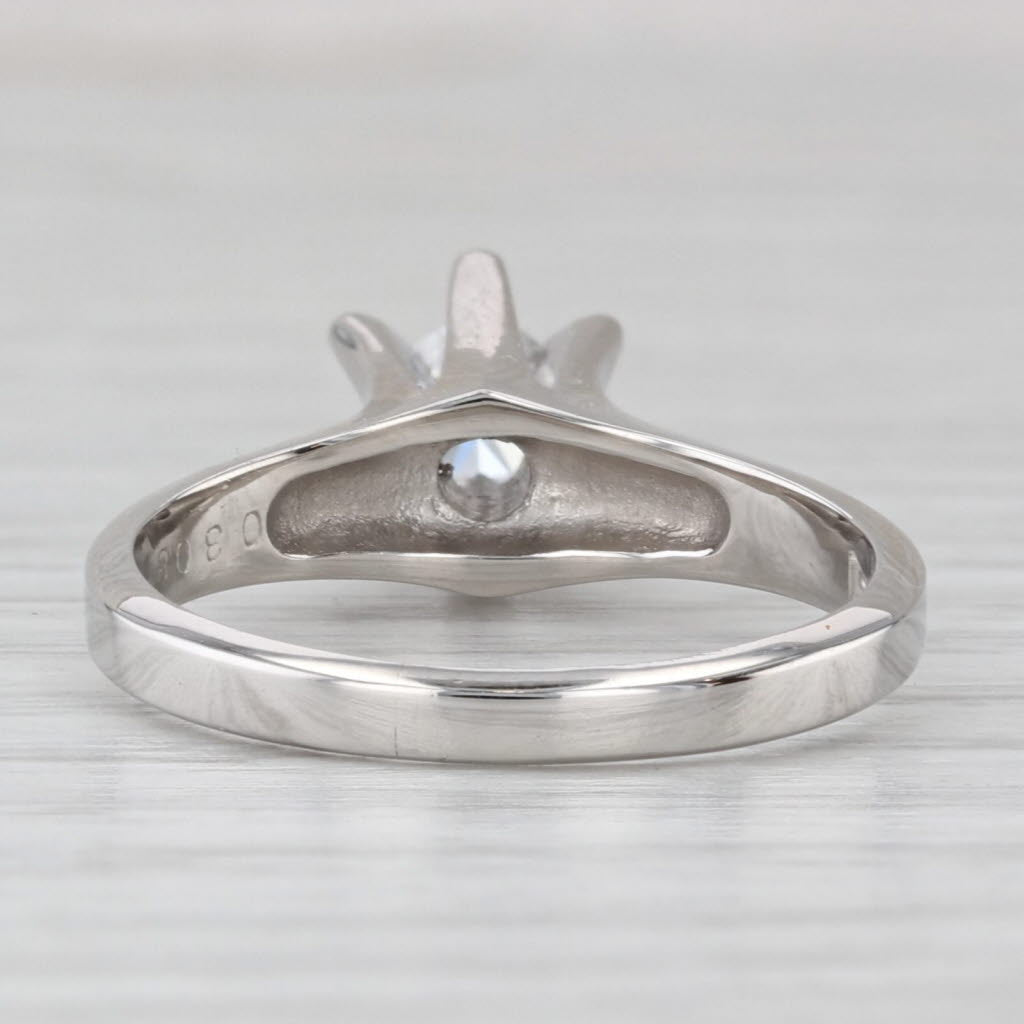 Light Gray 0.30ct Round Diamond Solitaire Engagement Ring 900 Platinum Size 7 COA Japan