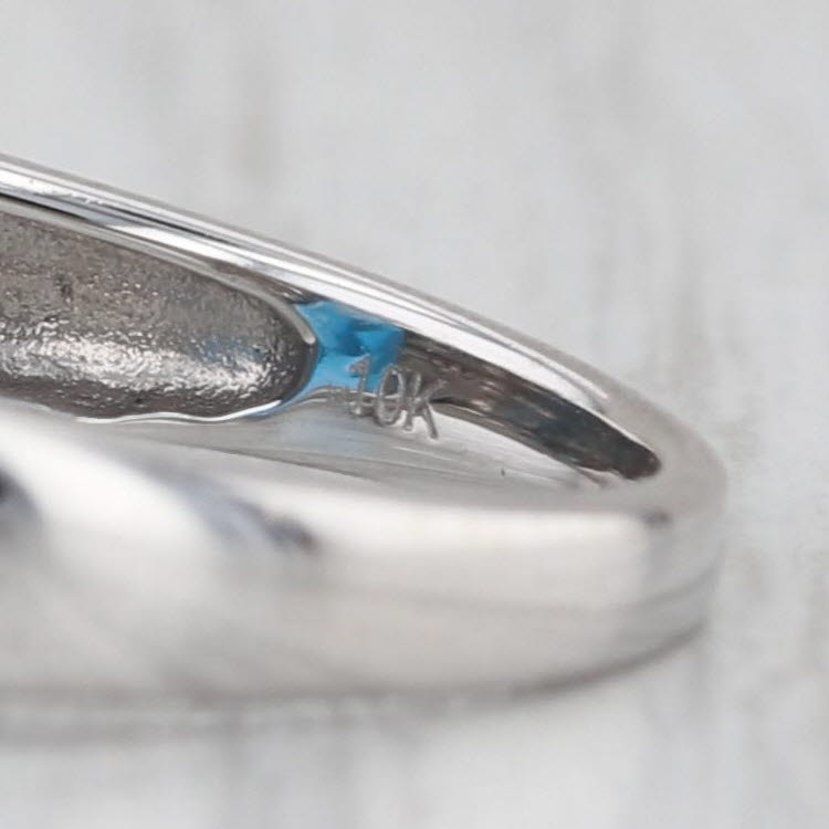 3.12ctw London Blue Topaz Diamond Ring 10k White Gold Size 6.75