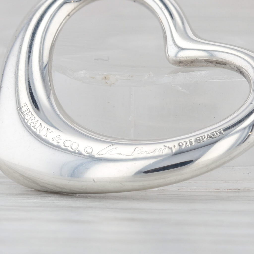 Tiffany & Co Elsa Peretti Open Heart Pendant Sterling Silver Floating Drop