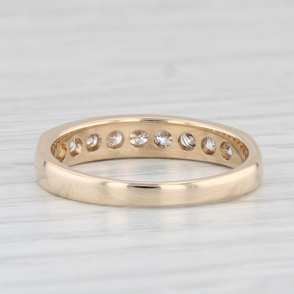 Light Gray 0.45ctw Damond Wedding Band 14k Yellow Gold Size 6 Stackable Ring