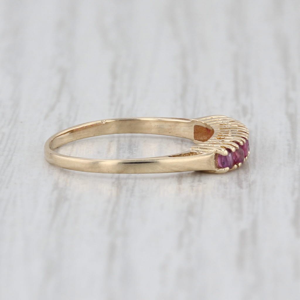 0.35ctw Ruby Stackable Ring 10k Yellow Gold Size 5.5
