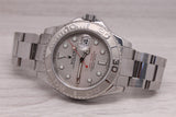 Dark Gray 1999 Rolex Yachtmaster 16622 Mens 40mm Steel Platinum Automatic Watch Box Papers