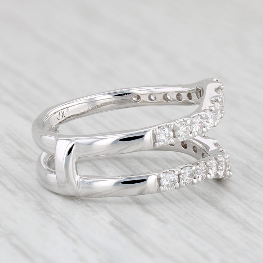 Light Gray 0.84ctw Diamond Ring Jacket Guard 14k White Gold Size 6.5 Wedding Band