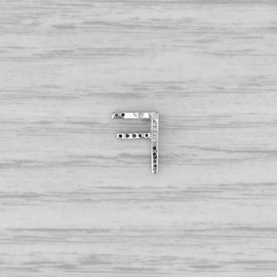 0.10ctw Diamond Letter Initial "F" Pendant 14k White Gold
