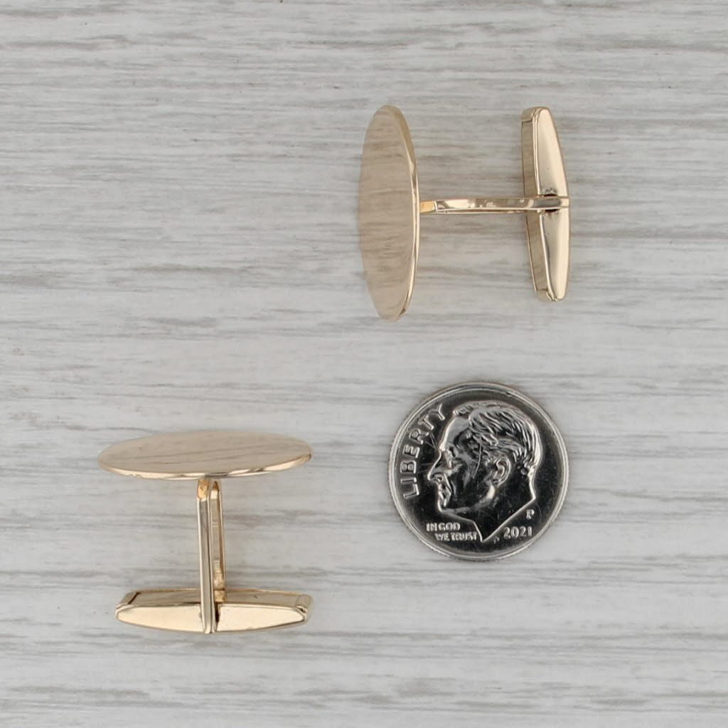 Engravable Tiffany & Co Cufflinks 14k Yellow Gold Folding Backs