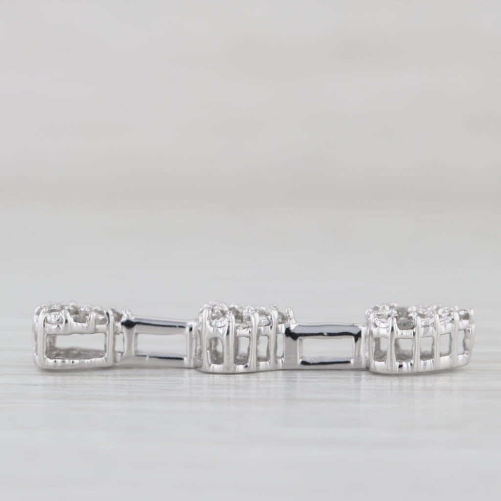 0.20ctw Diamond Hearts Pendant 14k White Gold Floating Journey Drop
