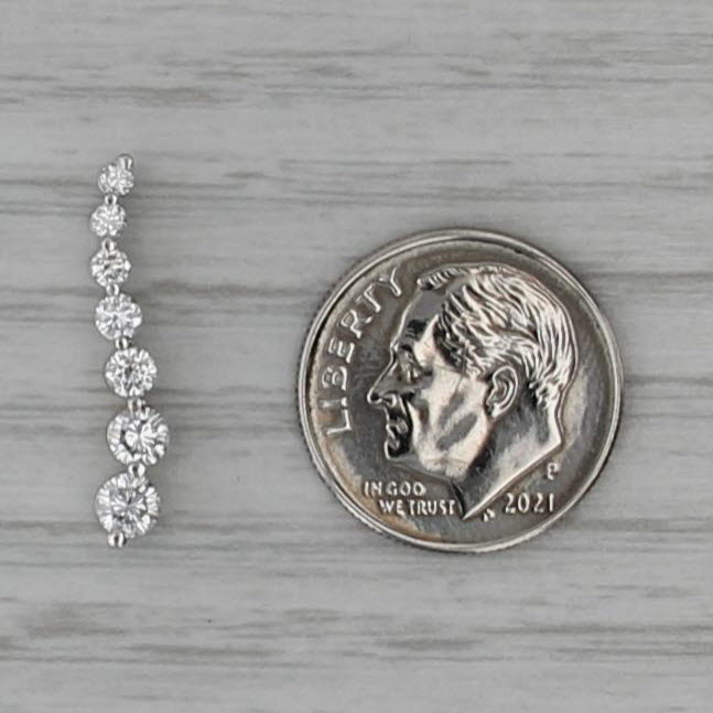 0.47ctw Diamond Curved Journey Pendant 14k White Gold
