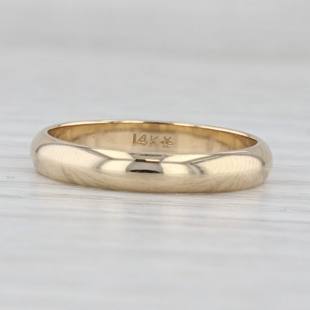 Light Gray Yellow Gold Women's Wedding Band 14k Yellow Gold Size 5 Ring Stackable