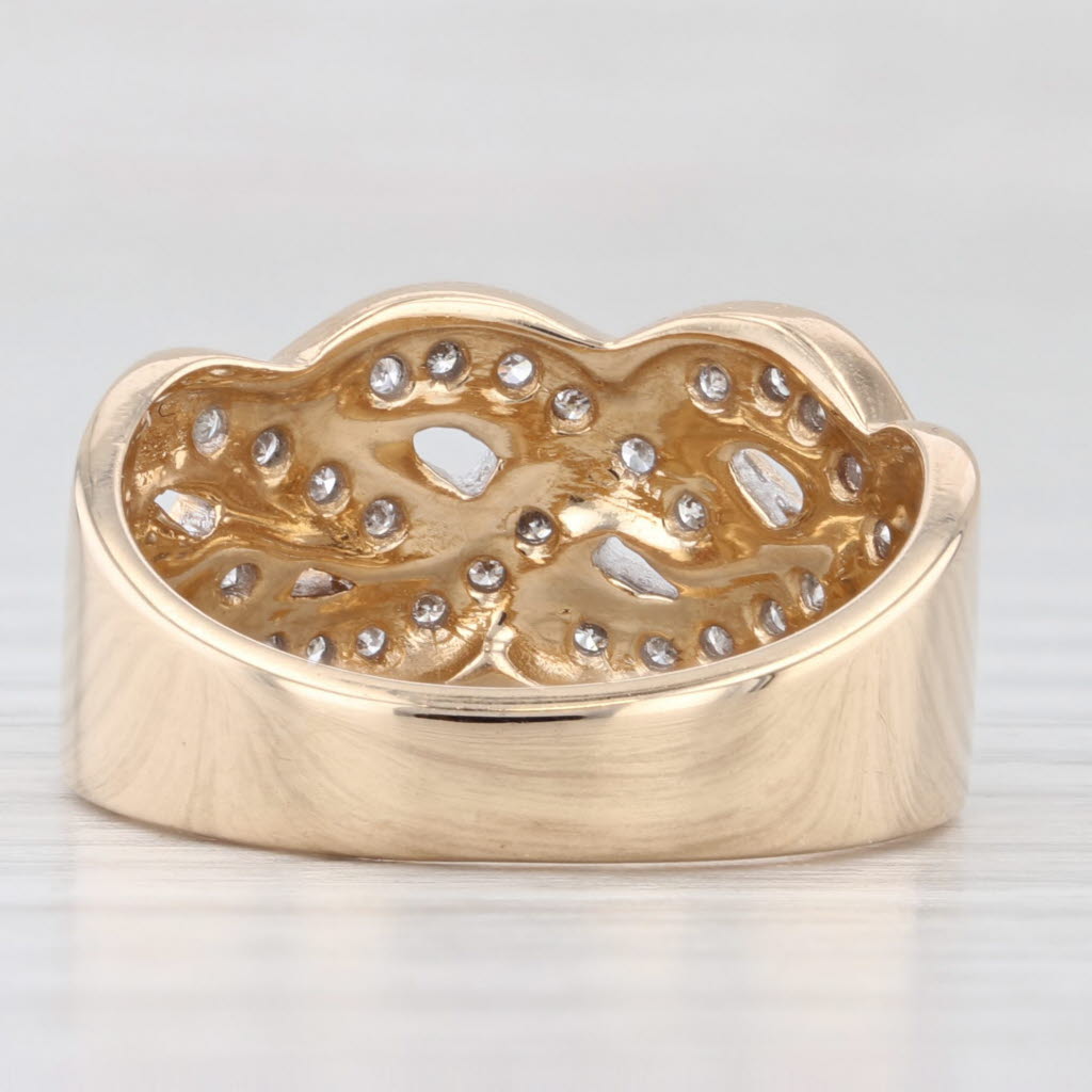 0.30ctw Diamond Ring 14k Yellow Gold Woven Pattern Size 7.25