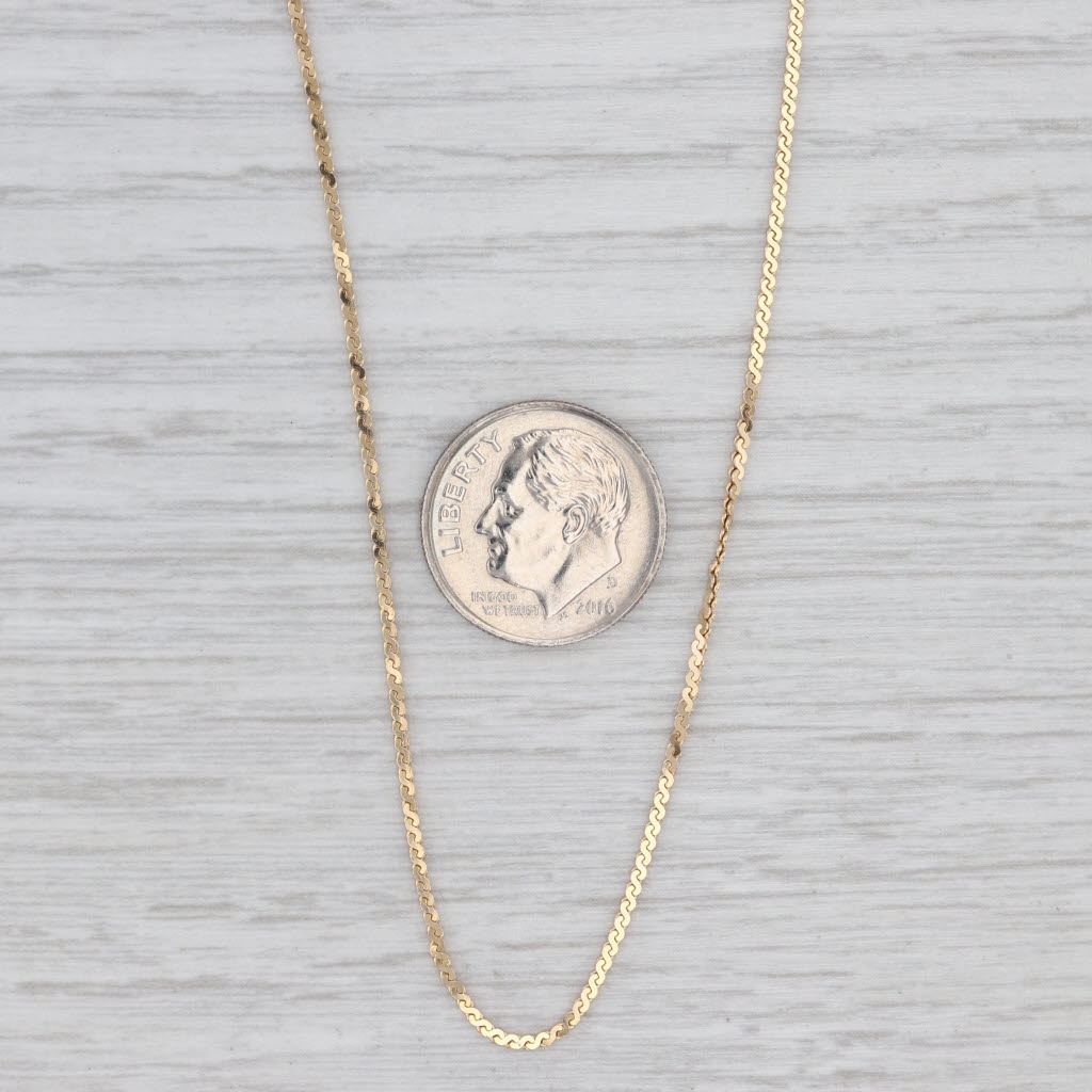Light Gray S Link Chain Necklace 14k Yellow Gold 24.25" 1.1mm Italian