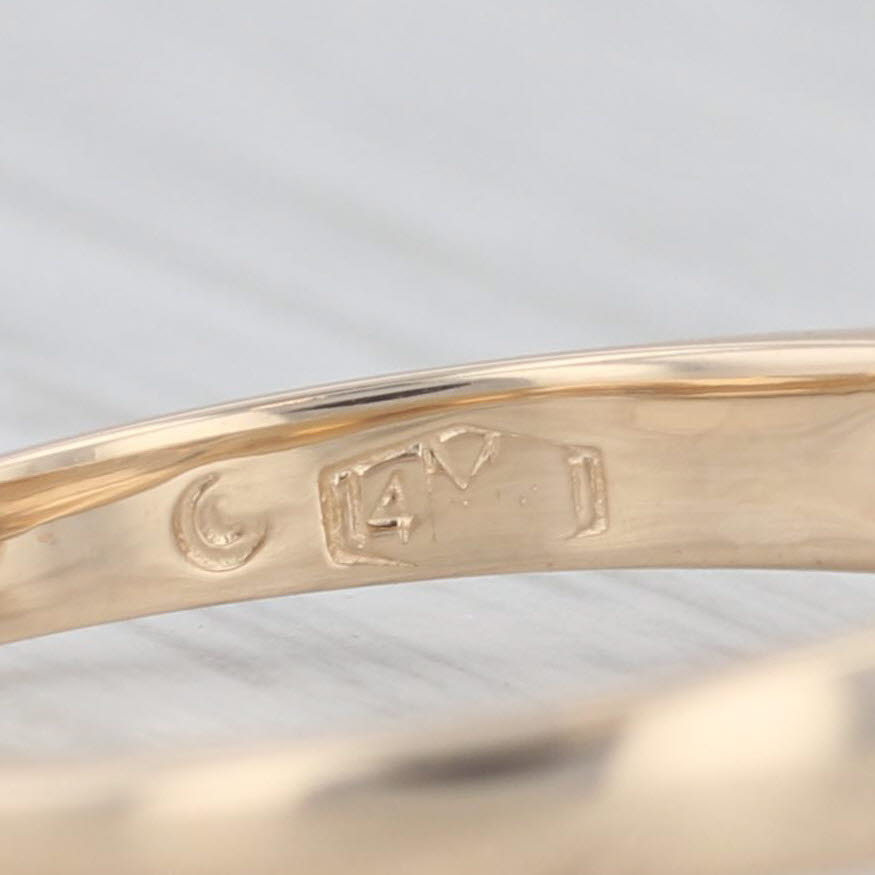 Light Gray Diamond Whirly Orbit Ring 14k Yellow Gold Size 7.25 Moving Spinning Parts