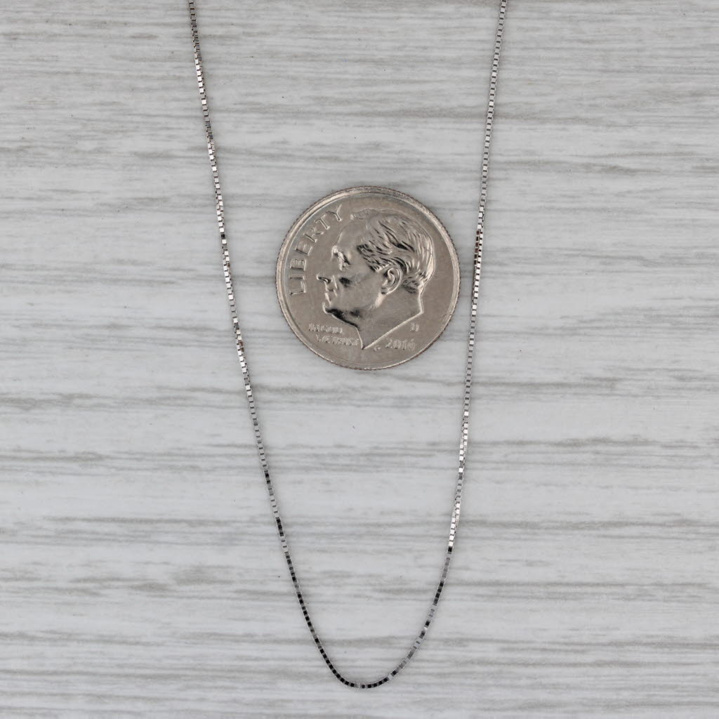 Gray 18.25" 0.5mm Box Chain 14k White Gold