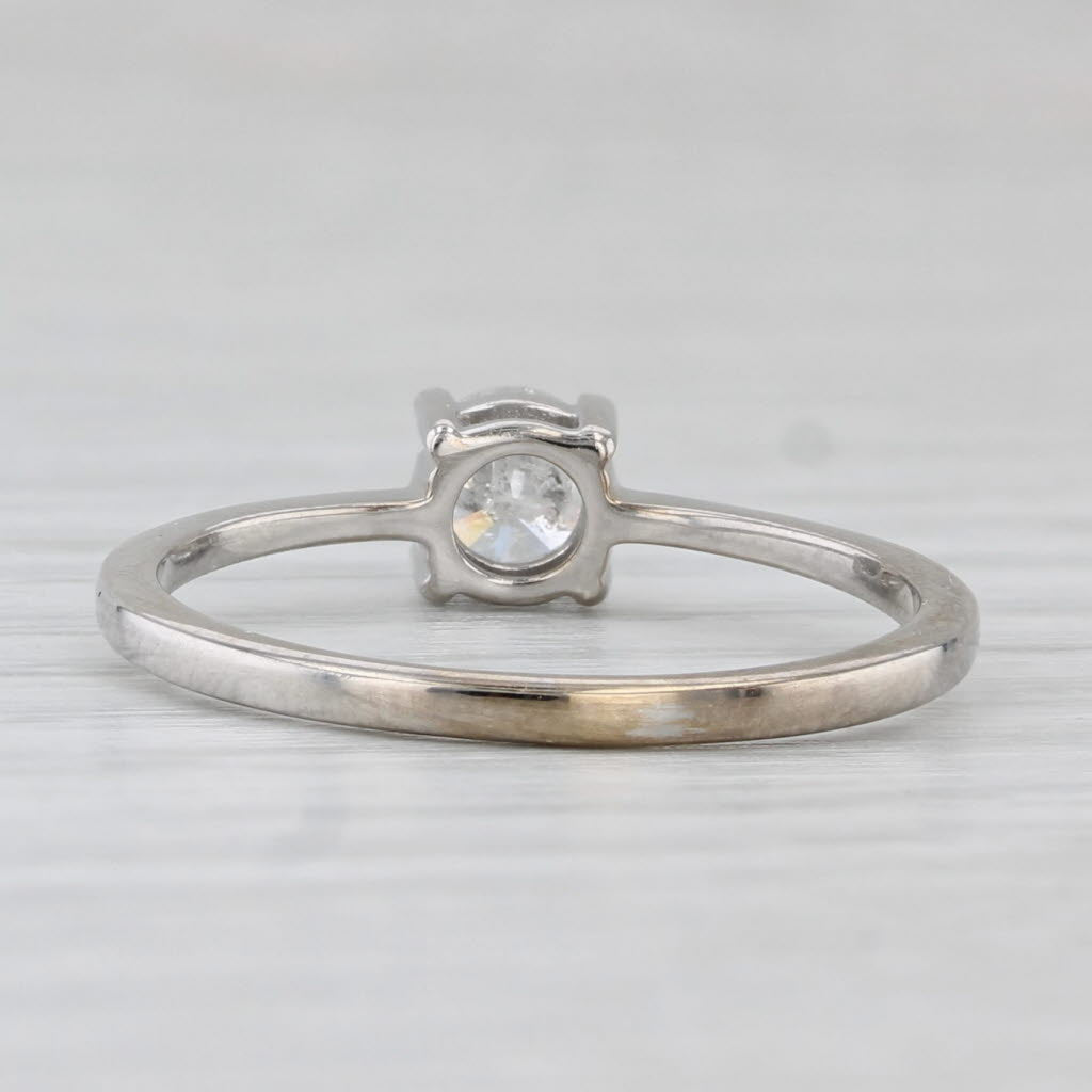 Light Gray 0.45ct Round Brilliant Solitaire Engagement Ring 10k White Gold Size 8