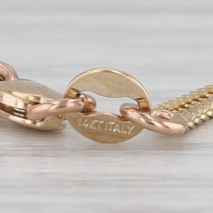 3.10ctw Blue Topaz Bracelet 14k Yellow Gold 6.5" Herringbone Chain