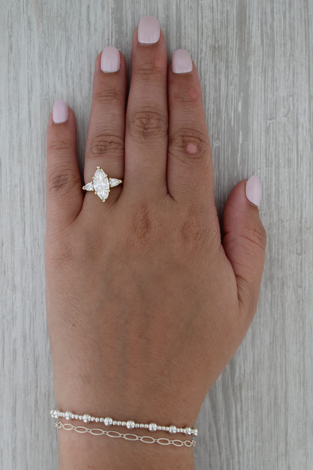 New IGI 2.46ctw Marquise Lab Created Diamond Halo Engagement Ring 14k Gold