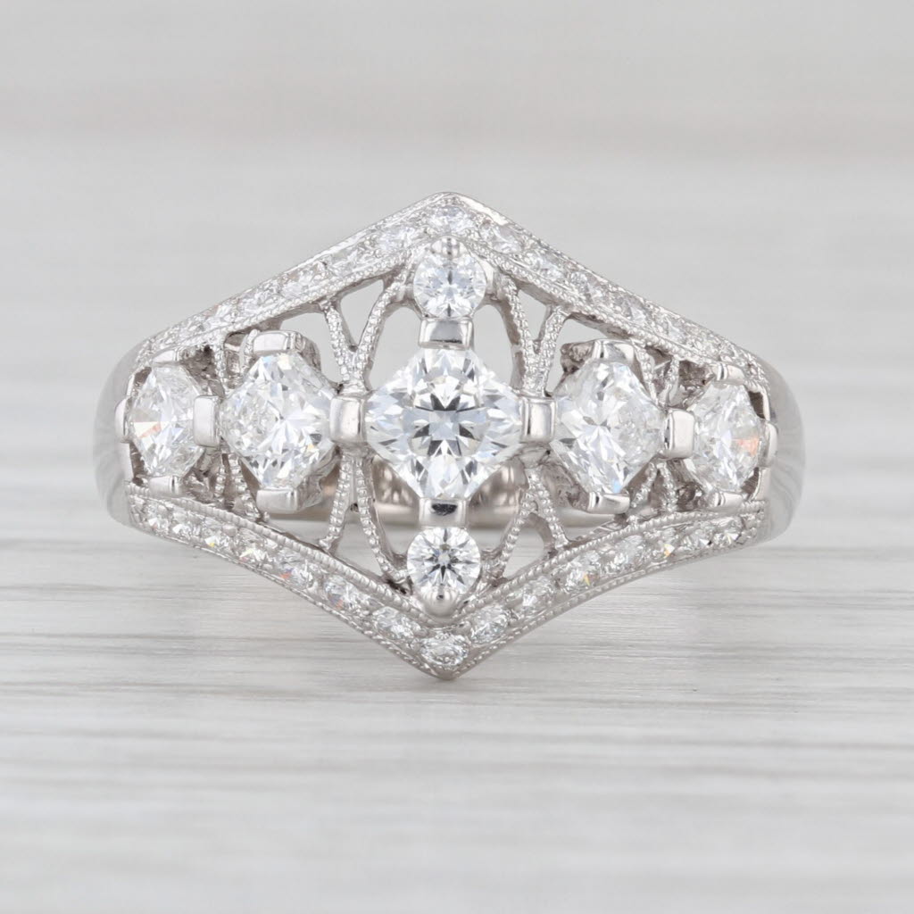 Hearts on Fire 0.69ctw Diamond Openwork Ring 18k White Gold Size 7