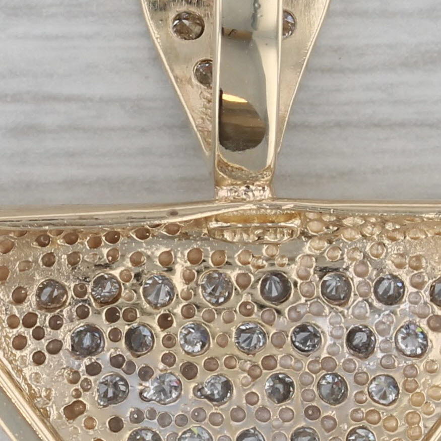 Dark Gray 1.10ctw Abstract Diamond Triangle Pendant 14k Yellow Gold